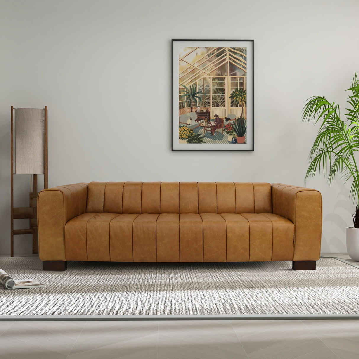 Dixon Waxy Tan Leather Sofa by Ashcroft Imports at Eve Furniture