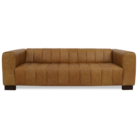 Dixon Waxy Tan Leather Sofa by Ashcroft Imports at Eve Furniture