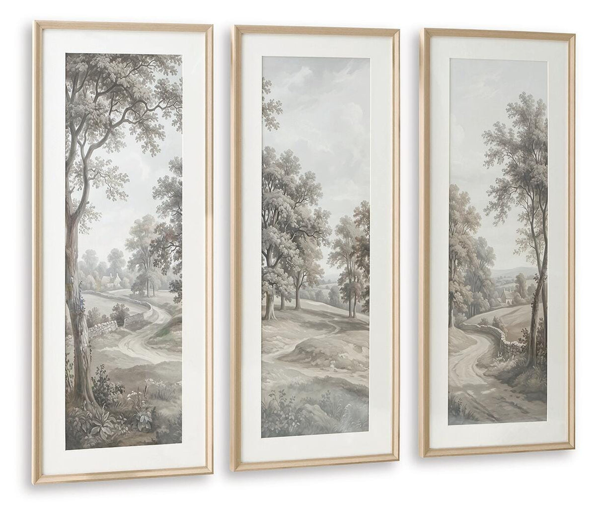 Dixonburg Taupe/Gray Wall Art, Set of 3 by Ashley at Eve Furniture