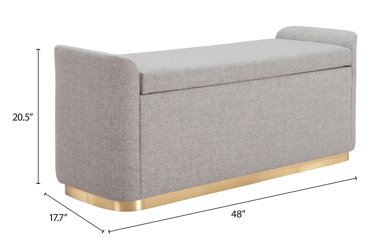 Dobo Gray Storage Bench by Zuomod at Eve Furniture