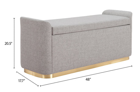 Dobo Gray Storage Bench by Zuomod at Eve Furniture