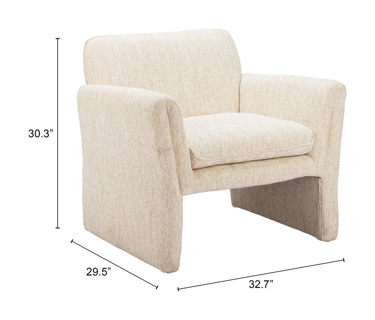 Dobra Oatmeal Beige Accent Chair by Zuomod at Eve Furniture