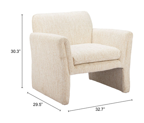 Dobra Oatmeal Beige Accent Chair by Zuomod at Eve Furniture