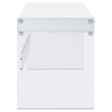 Dobrev Glossy White/Clear 2-Drawer Writing Desk