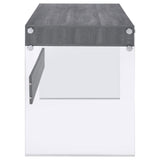 Dobrev Weathered Gray/Clear 2-Drawer Writing Desk