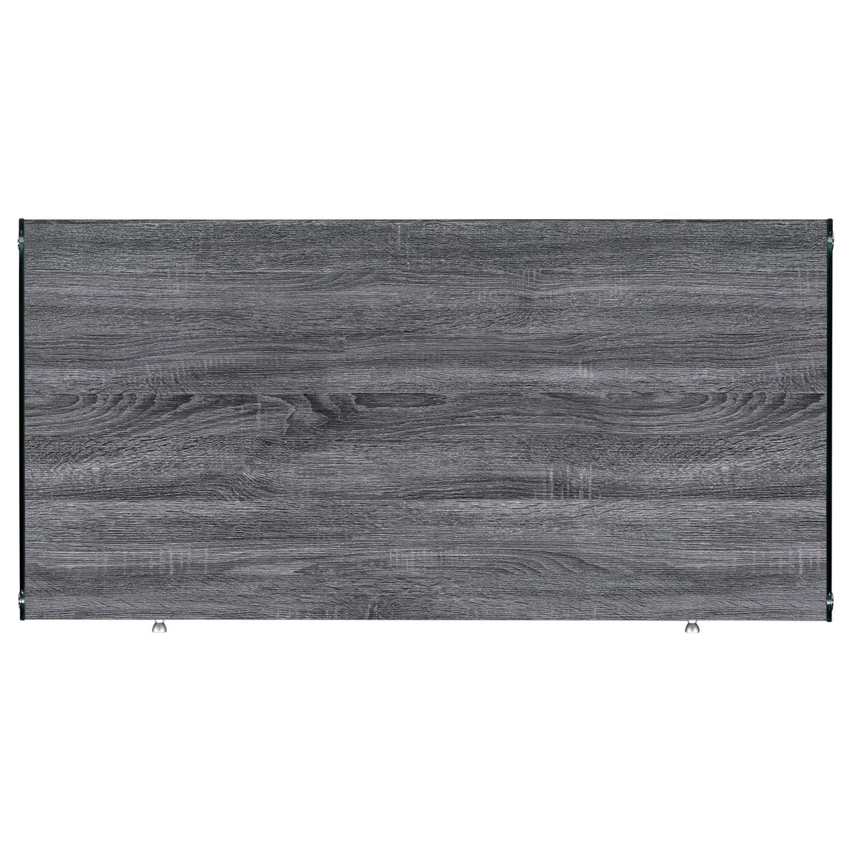 Dobrev Weathered Gray/Clear 2-Drawer Writing Desk