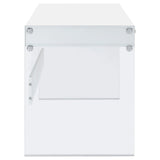 Dobrev Glossy White/Clear 2-Drawer Writing Desk by Coaster at Eve Furniture