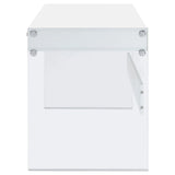 Dobrev Glossy White/Clear 2-Drawer Writing Desk by Coaster at Eve Furniture