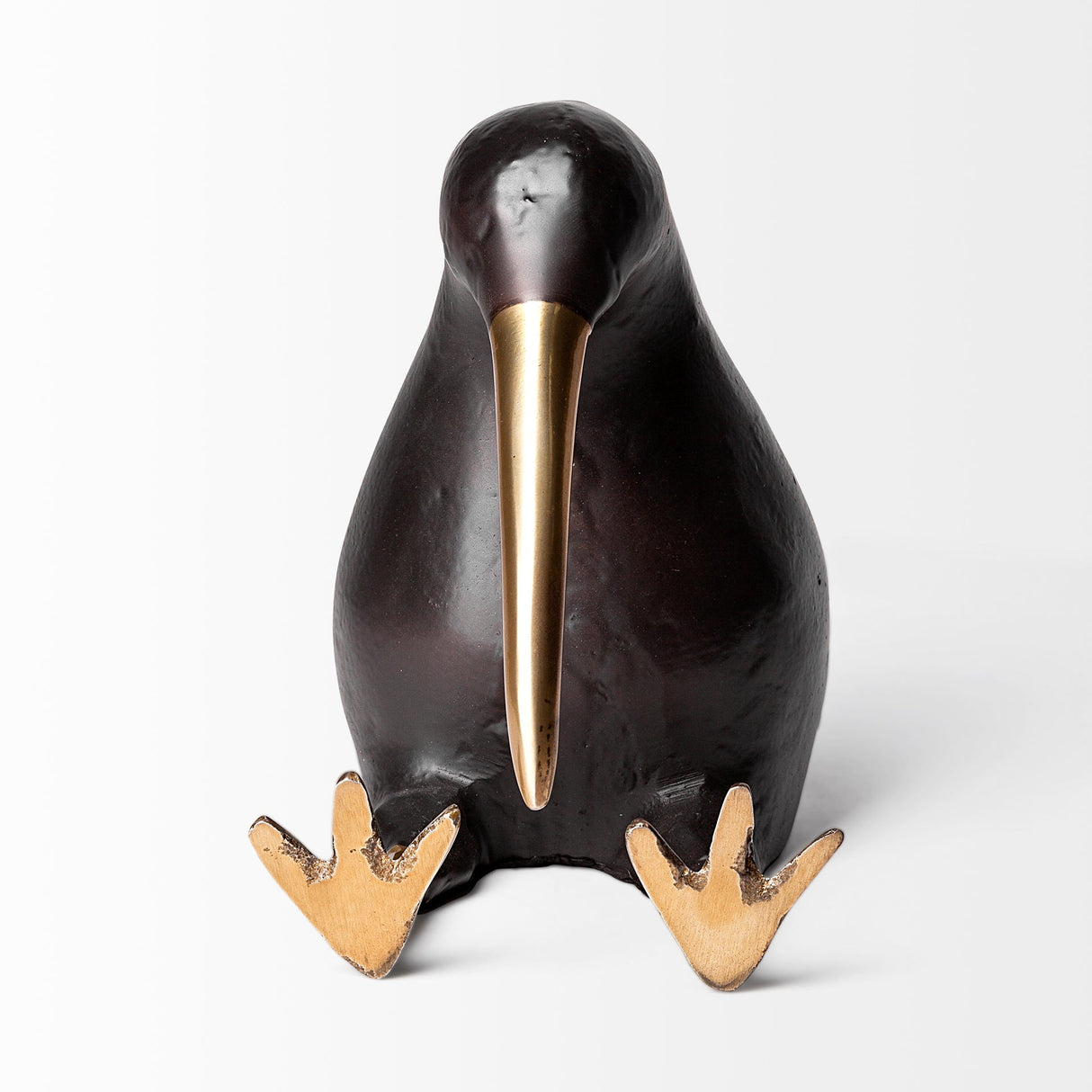Dodo Kiwi 7L x 4W Black Cast Aluminum Mauritian Bird Sculpture by Mercana at Eve Furniture