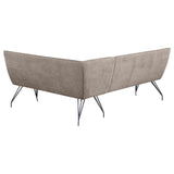 Dodson Fabric Upholstered L-Shaped Nook Dining Bench Taupe