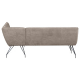 Dodson Fabric Upholstered L-Shaped Nook Dining Bench Taupe