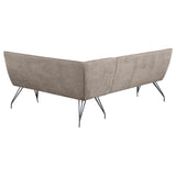 Dodson Fabric Upholstered L-Shaped Nook Dining Bench Taupe by Coaster at Eve Furniture