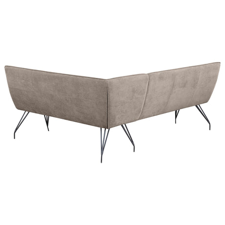 Dodson Fabric Upholstered L-Shaped Nook Dining Bench Taupe by Coaster at Eve Furniture
