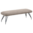 Dodson Taupe Upholstered Dining Bench by Coaster at Eve Furniture