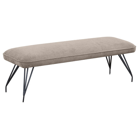 Dodson Taupe Upholstered Dining Bench by Coaster at Eve Furniture