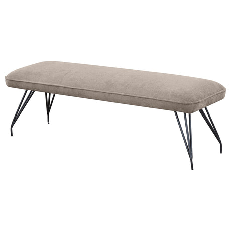 Dodson Taupe Upholstered Dining Bench by Coaster at Eve Furniture