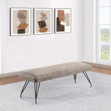 Dodson Taupe Upholstered Dining Bench by Coaster at Eve Furniture