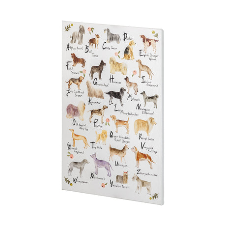 Dog Alphabet by Melissa Wang a Hand Embellished Textured Canvas by Mercana at Eve Furniture