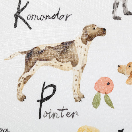 Dog Alphabet by Melissa Wang a Hand Embellished Textured Canvas by Mercana at Eve Furniture