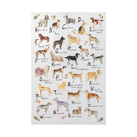 Dog Alphabet by Melissa Wang a Hand Embellished Textured Canvas by Mercana at Eve Furniture
