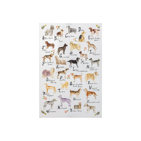 Dog Alphabet by Melissa Wang a Hand Embellished Textured Canvas by Mercana at Eve Furniture