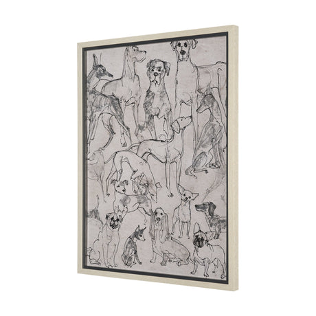 Dog Sketches II by Mercana Studio Hand Embelished Framed Artwork Matted under Glass by Mercana at Eve Furniture