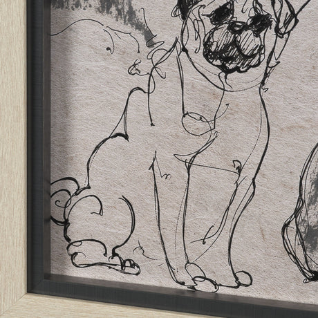 Dog Sketches II by Mercana Studio Hand Embelished Framed Artwork Matted under Glass by Mercana at Eve Furniture