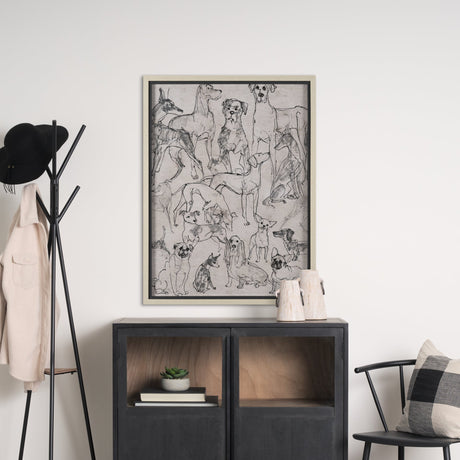 Dog Sketches II by Mercana Studio Hand Embelished Framed Artwork Matted under Glass by Mercana at Eve Furniture