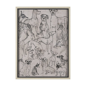 Dog Sketches II by Mercana Studio Hand Embelished Framed Artwork Matted under Glass by Mercana at Eve Furniture