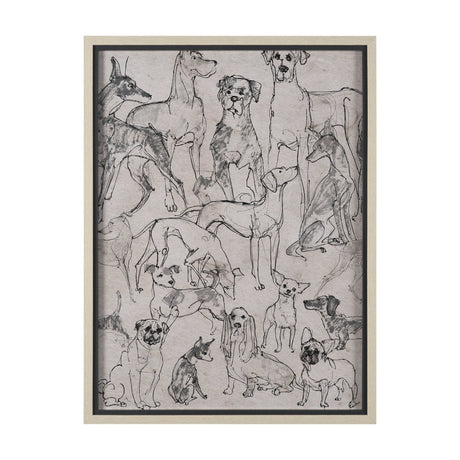 Dog Sketches II by Mercana Studio Hand Embelished Framed Artwork Matted under Glass by Mercana at Eve Furniture