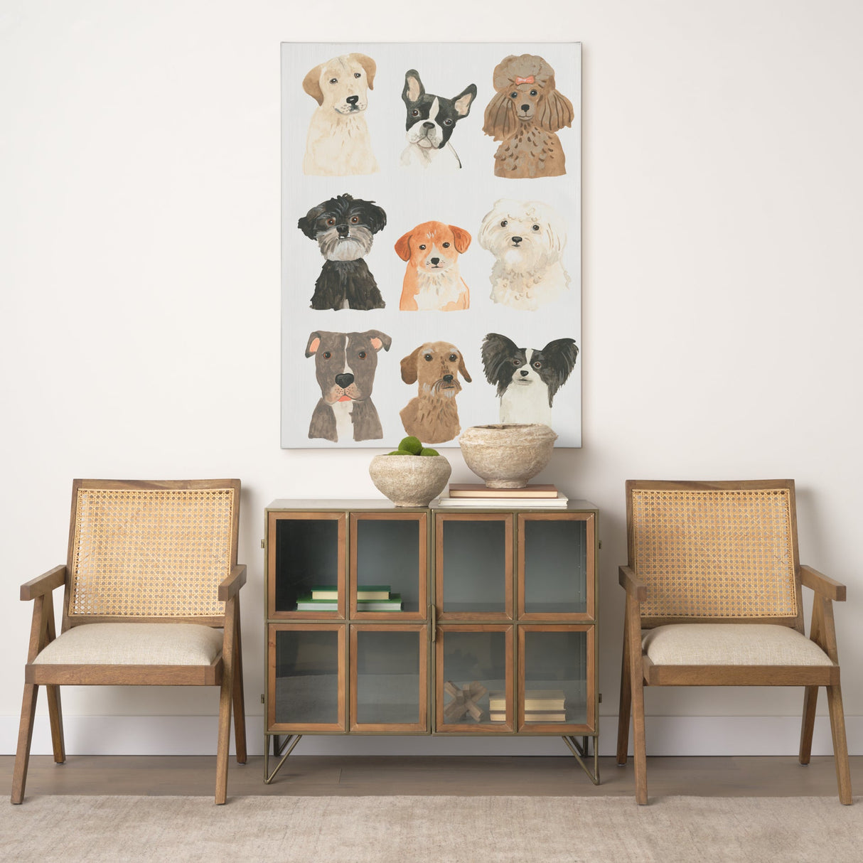 Doggos & Puppers II by June Erica Vess a Hand Embellished Textured Canvas by Mercana at Eve Furniture