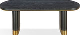 Doheny Black/Brass Wood and Metal Oval Dining Table by Modus Furniture at Eve Furniture