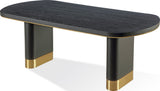 Doheny Black/Brass Wood and Metal Oval Dining Table by Modus Furniture at Eve Furniture