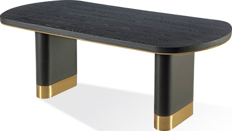 Doheny Black/Brass Wood and Metal Oval Dining Table by Modus Furniture at Eve Furniture