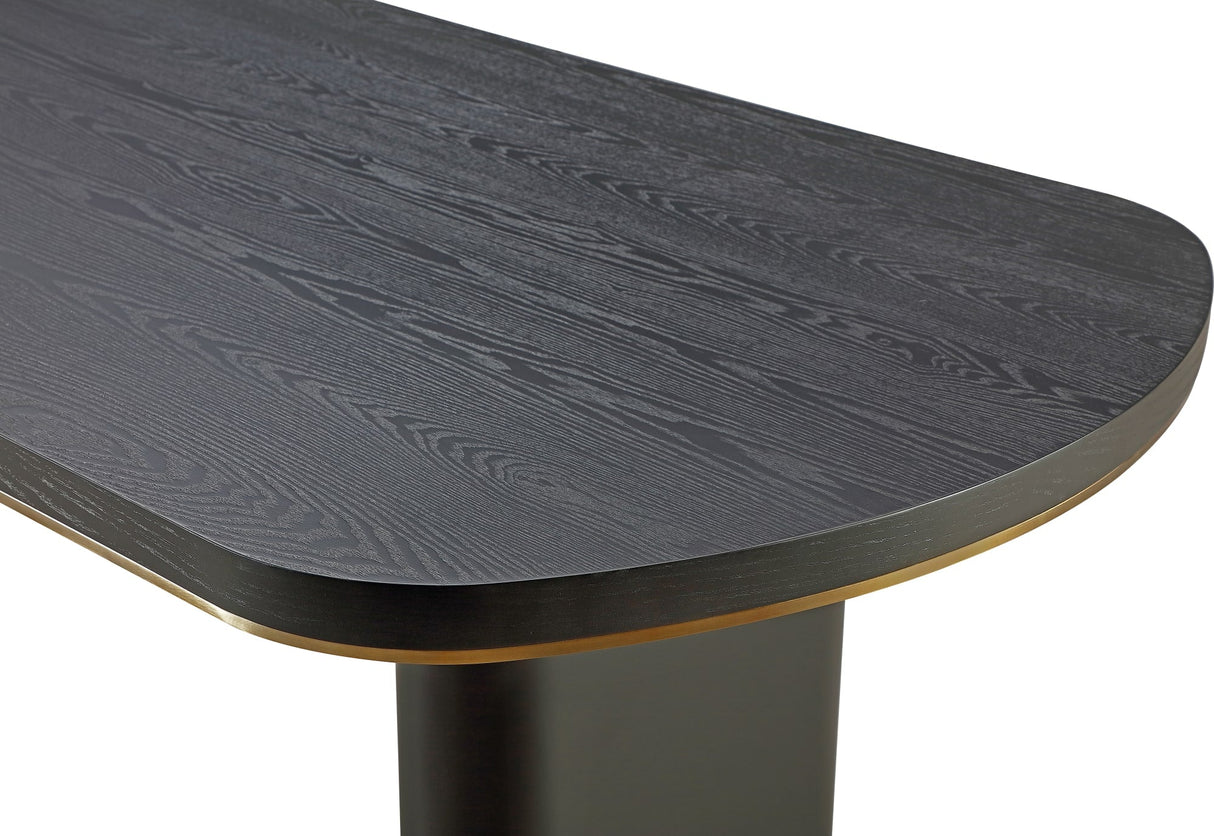Doheny Black/Brass Wood and Metal Oval Dining Table by Modus Furniture at Eve Furniture