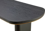 Doheny Black/Brass Wood and Metal Oval Dining Table by Modus Furniture at Eve Furniture