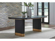 Doheny Black/Brass Wood and Metal Oval Dining Table by Modus Furniture at Eve Furniture