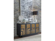 Doheny Black/Brass Wood and Metal Two Door Sideboard by Modus Furniture at Eve Furniture