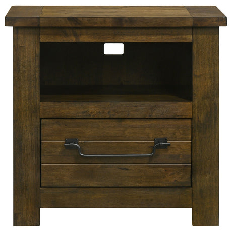 Doherty Rustic Brown 1-drawer Nightstand Bedside Table by Coaster at Eve Furniture
