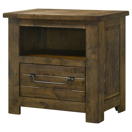 Doherty Rustic Brown 1-drawer Nightstand Bedside Table by Coaster at Eve Furniture