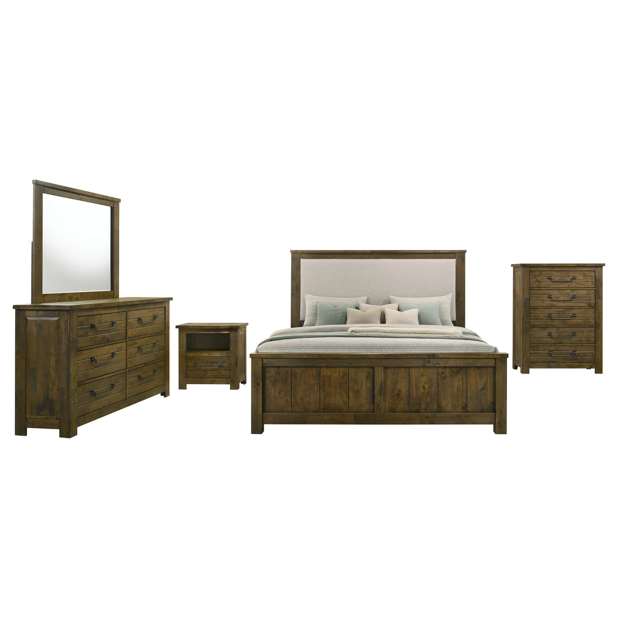 Doherty Rustic Brown 5-Piece Eastern King Bedroom Set by Coaster at Eve Furniture