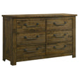 Doherty Rustic Brown 6-drawer Bedroom Dresser by Coaster at Eve Furniture