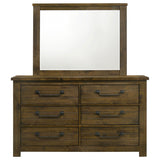 Doherty Rustic Brown 6-drawer Dresser With Mirror by Coaster at Eve Furniture