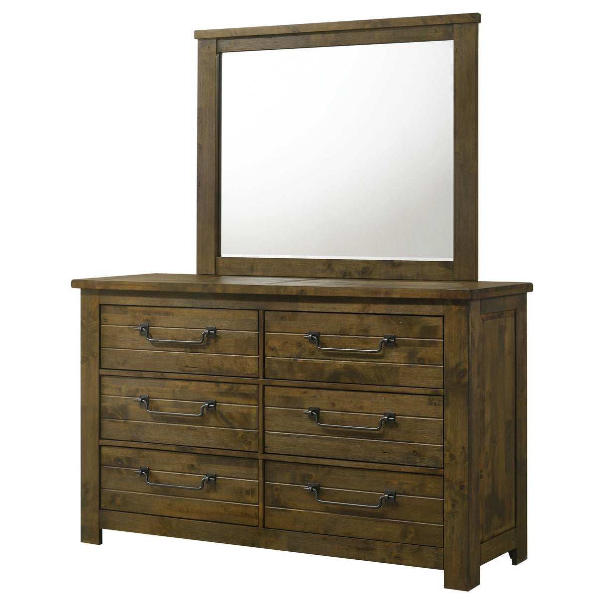 Doherty Rustic Brown 6-drawer Dresser With Mirror by Coaster at Eve Furniture