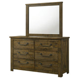 Doherty Rustic Brown 6-drawer Dresser With Mirror by Coaster at Eve Furniture