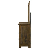 Doherty Rustic Brown 6-drawer Dresser With Mirror by Coaster at Eve Furniture
