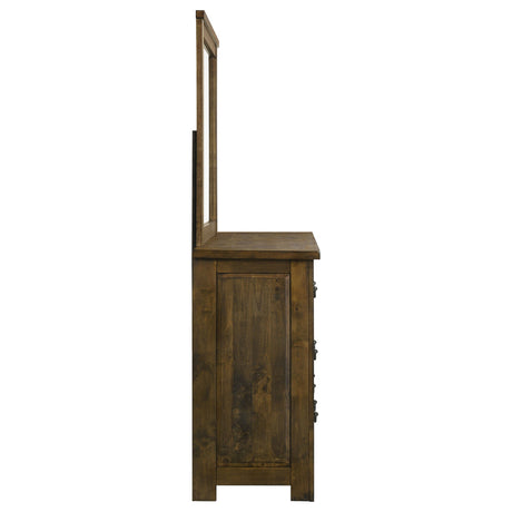 Doherty Rustic Brown 6-drawer Dresser With Mirror by Coaster at Eve Furniture