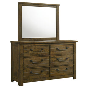 Doherty Rustic Brown 6-drawer Dresser With Mirror by Coaster at Eve Furniture