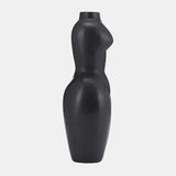 Dol, 12"h Torso Vase, Black