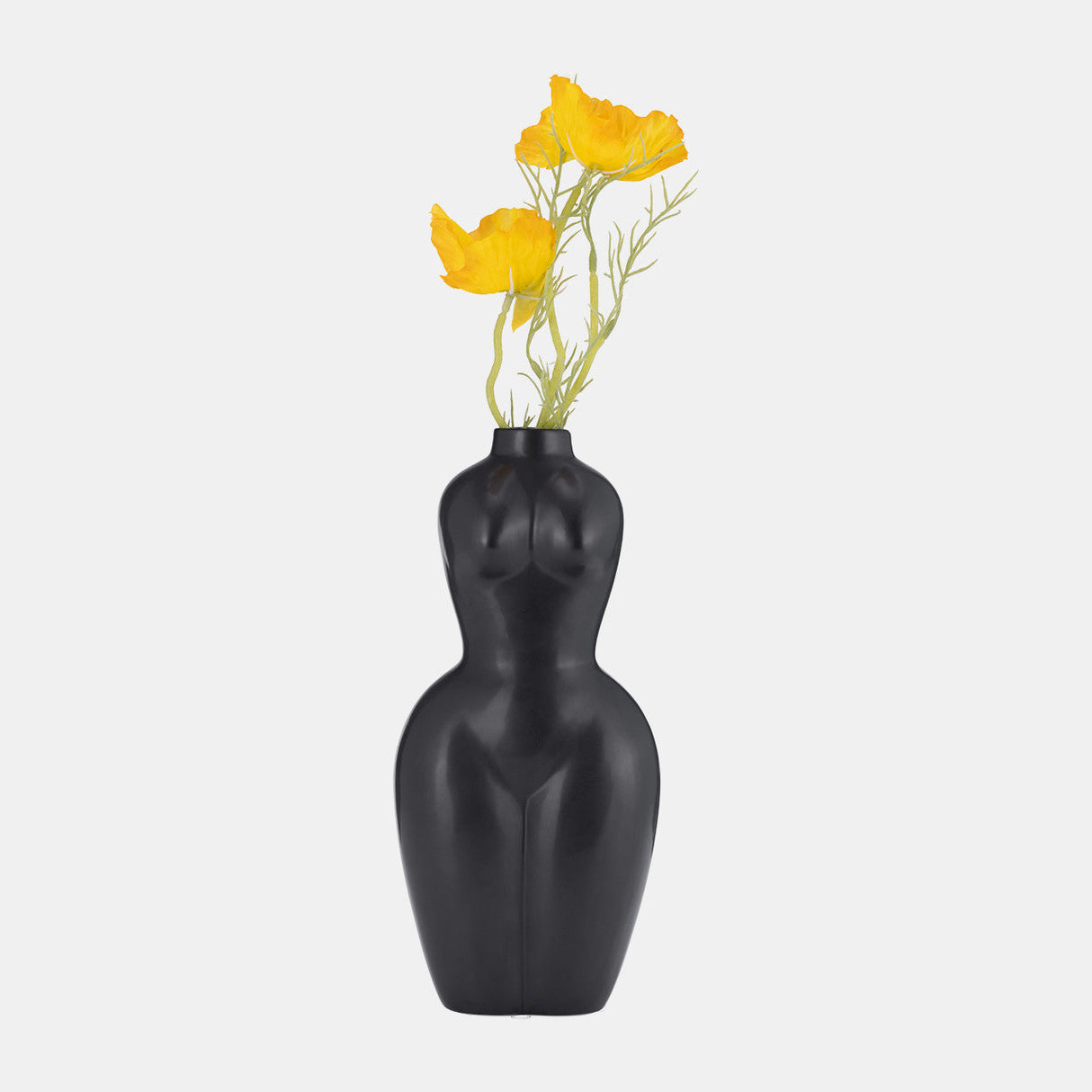 Dol, 12"h Torso Vase, Black